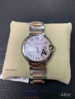 Perfect Replica V6 Factory Cartier Ballon Bleu Pink Dial 2-Tone Band 33mm Women's Watch 